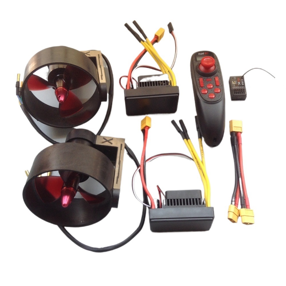12-24V Dual Underwater Thruster 10kg Thrust 2x70A ESC Remote for RC Boat/ROV