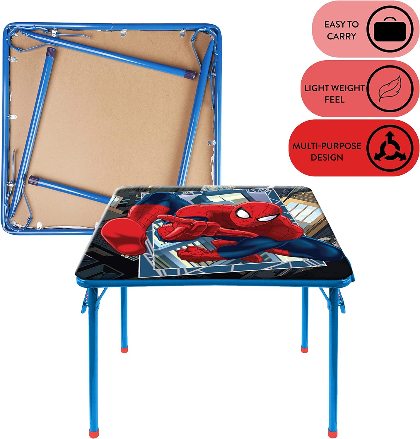 Marvel Spiderman 3 Piece Children s Activity Square Table and