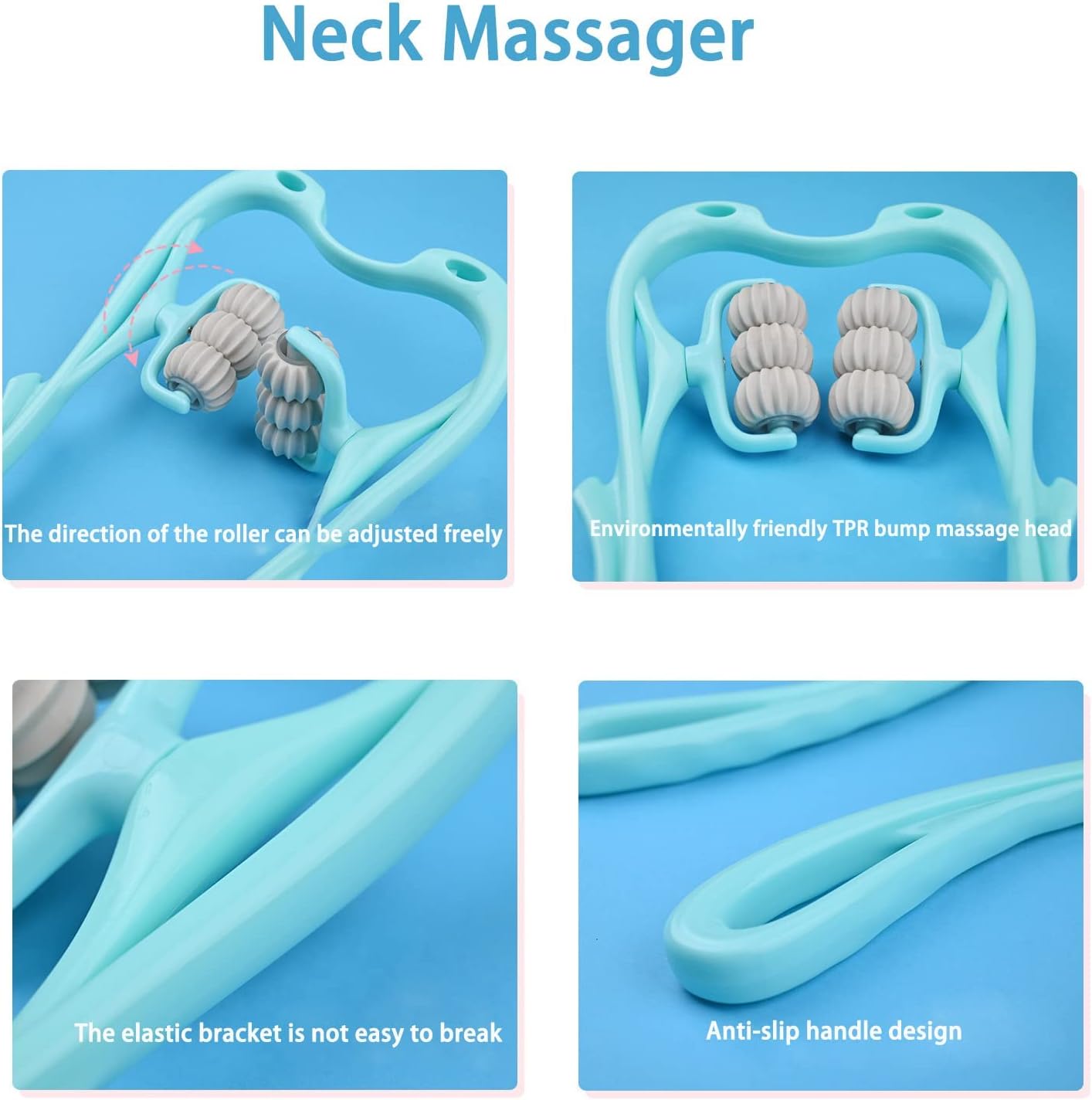 Blesnia Rolneck Neck Massager, Blesnia Neck Roller with 6 Balls Massage